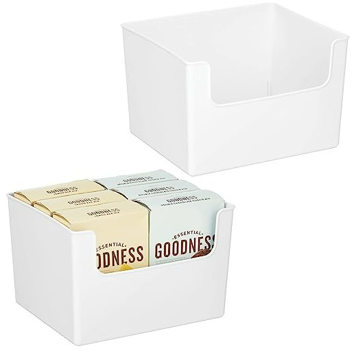 mDesign Modern Plastic Open Front Dip Storage Organizer Bin Basket for Kitchen 2 gallery