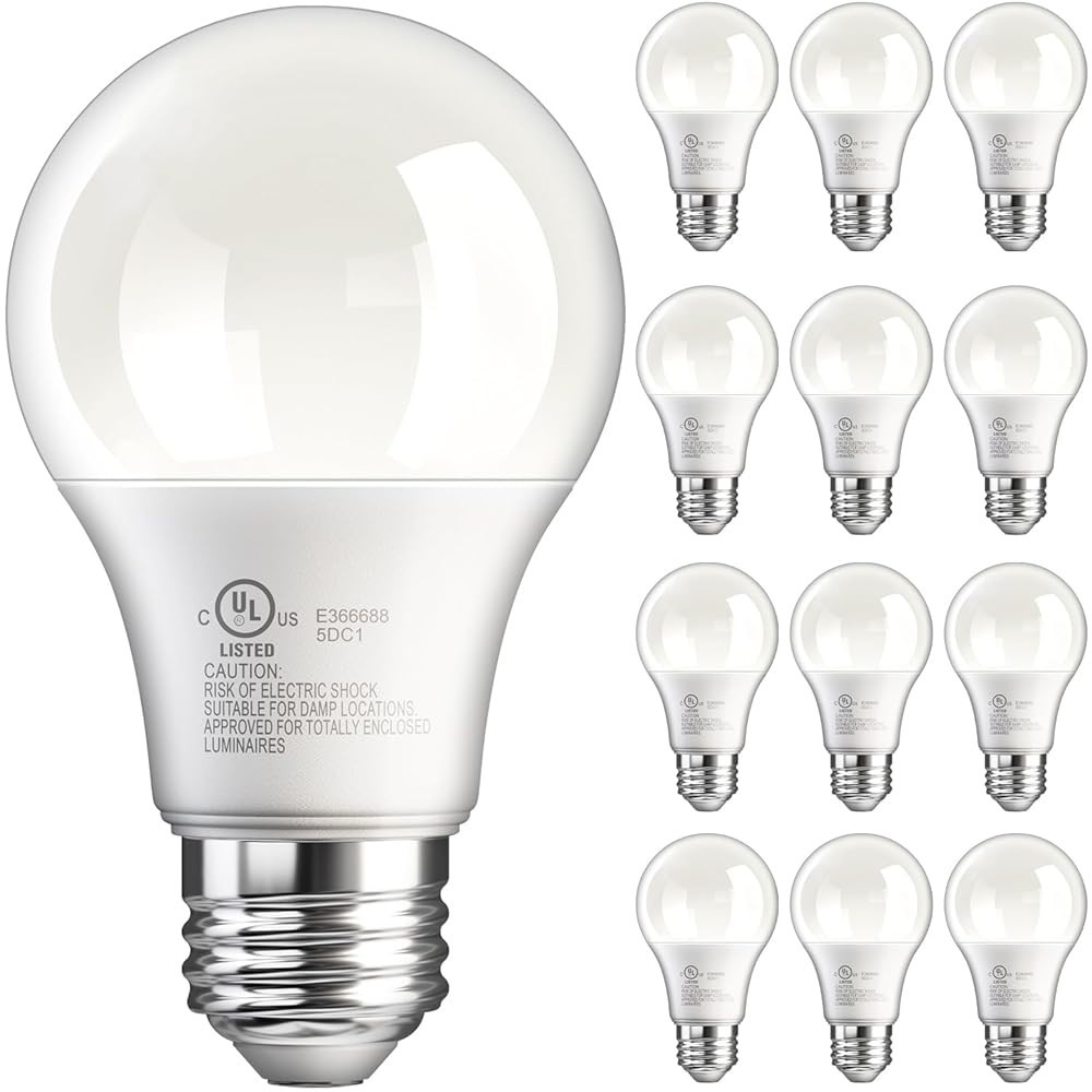 60W Equivalent LED Light Bulb 760 LM A19 5000K Daylight NonDimmable 12/24Pack gallery