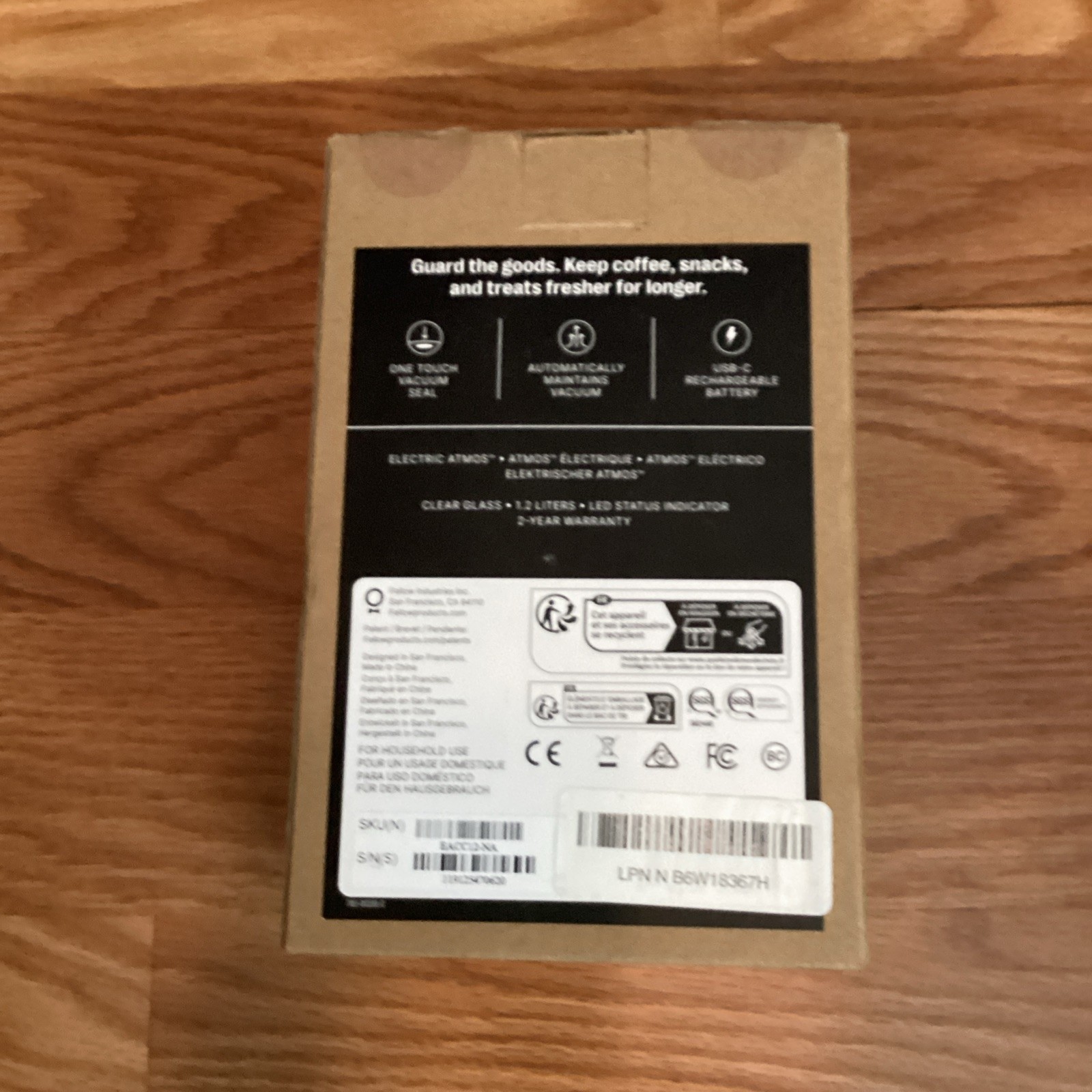 Fellow Atmos Electric Vacuum Canister Storage Container Airtight Coffee Food 1.2 gallery