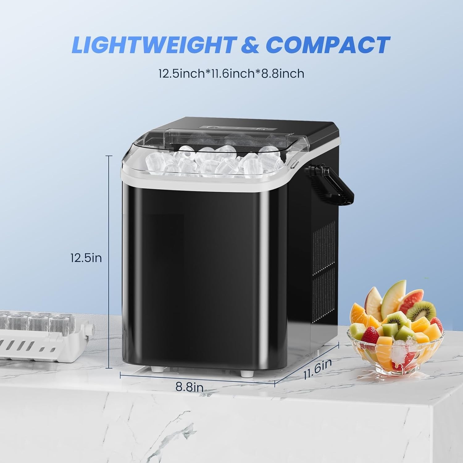 NEW Countertop Ice Maker Portable 26lbs 24H Auto Cleaning Black gallery