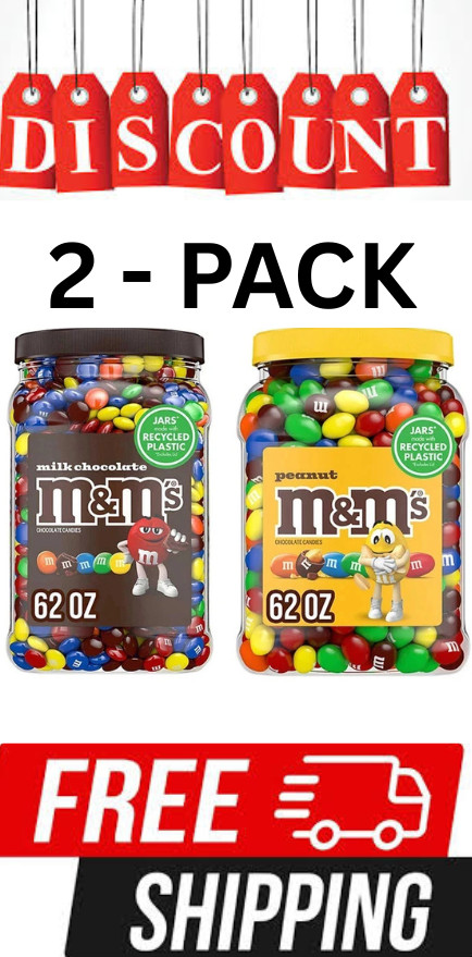 2 Pack M&M'S Milk Chocolate Candy & M&M'S Peanut Milk Chocolate Candy 62 Oz Each gallery