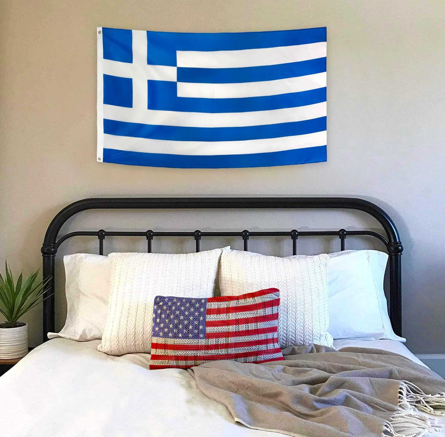 DANF Greece Flag 3X5 Ft Thick Polyester, Fade Resistant, Brass Grommets, Canvas gallery