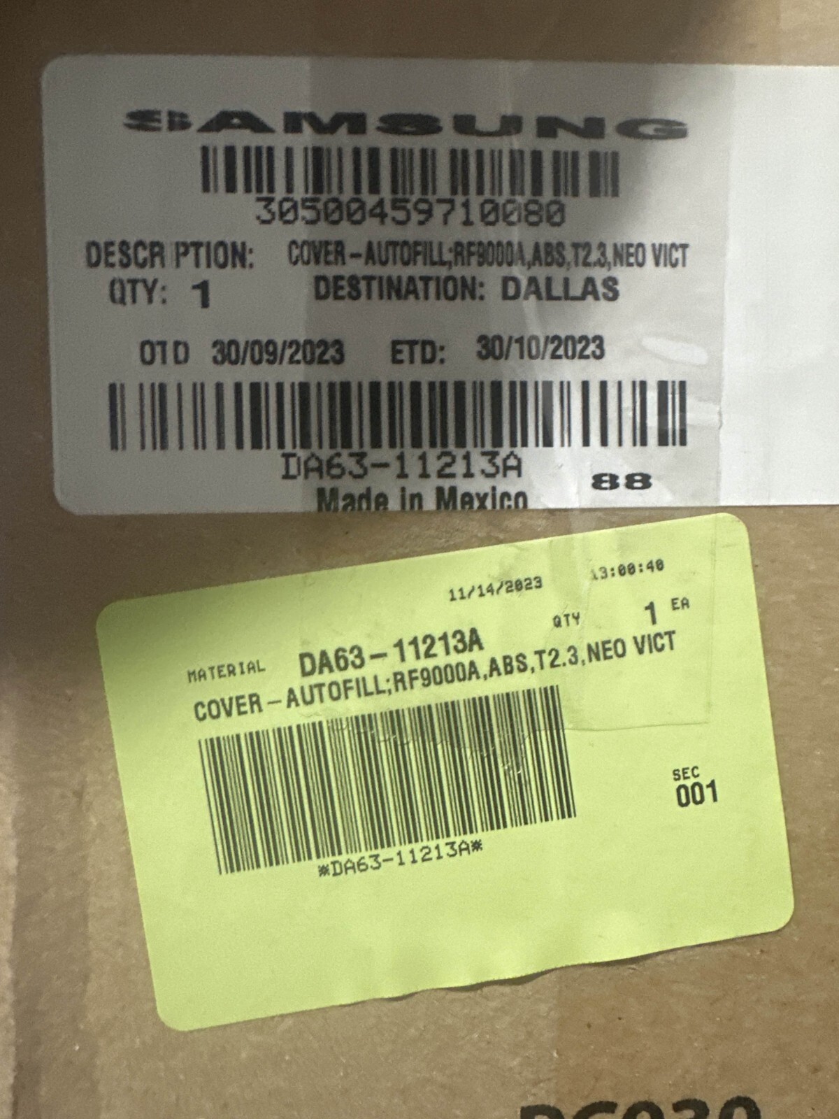 Samsung Refrigerator Autofill Cover DA63-11213A NEW OPEN BOX DB1 gallery