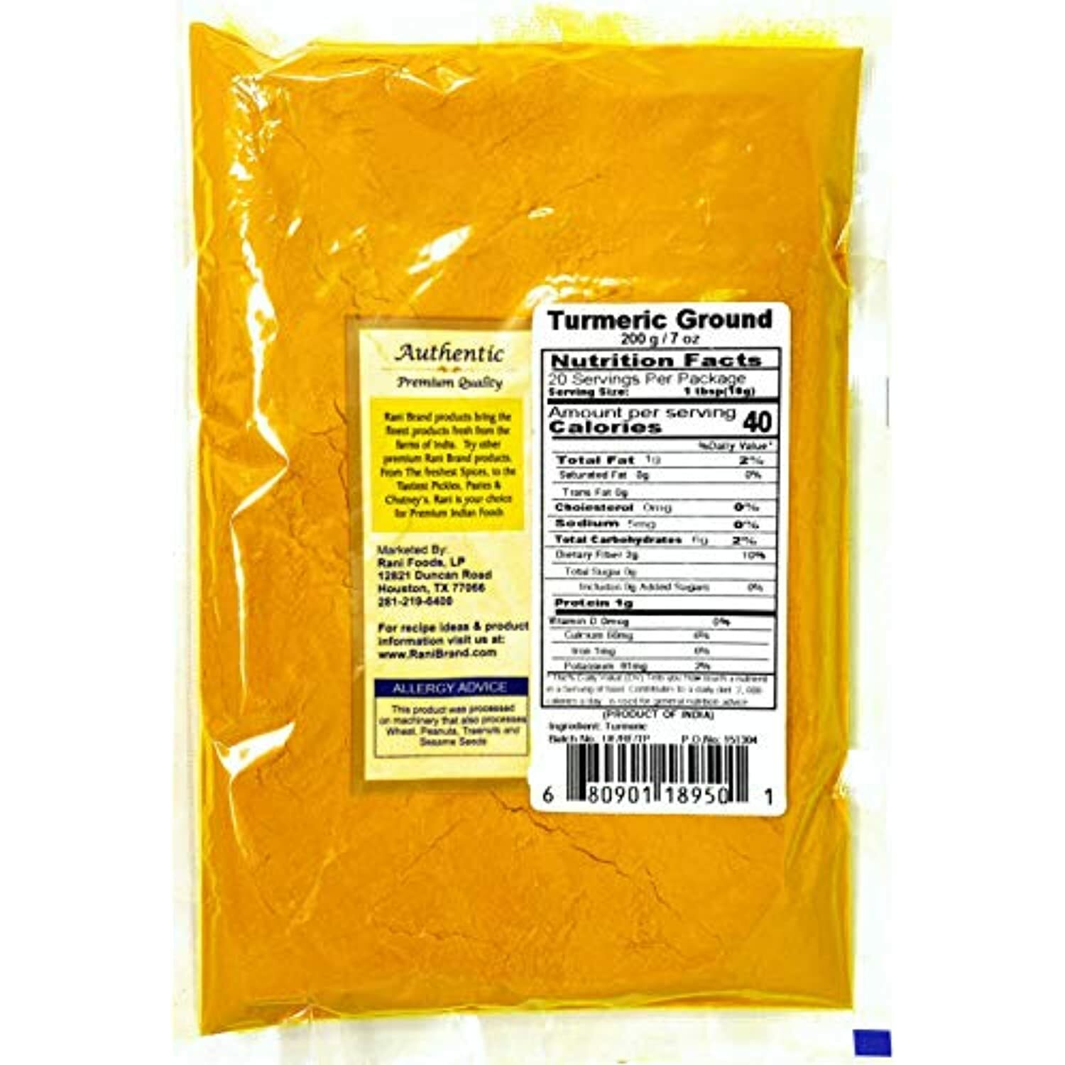 Rani Turmeric (Haldi) Root Powder Spice, (High Curcumin Content) 7oz (200g) gallery