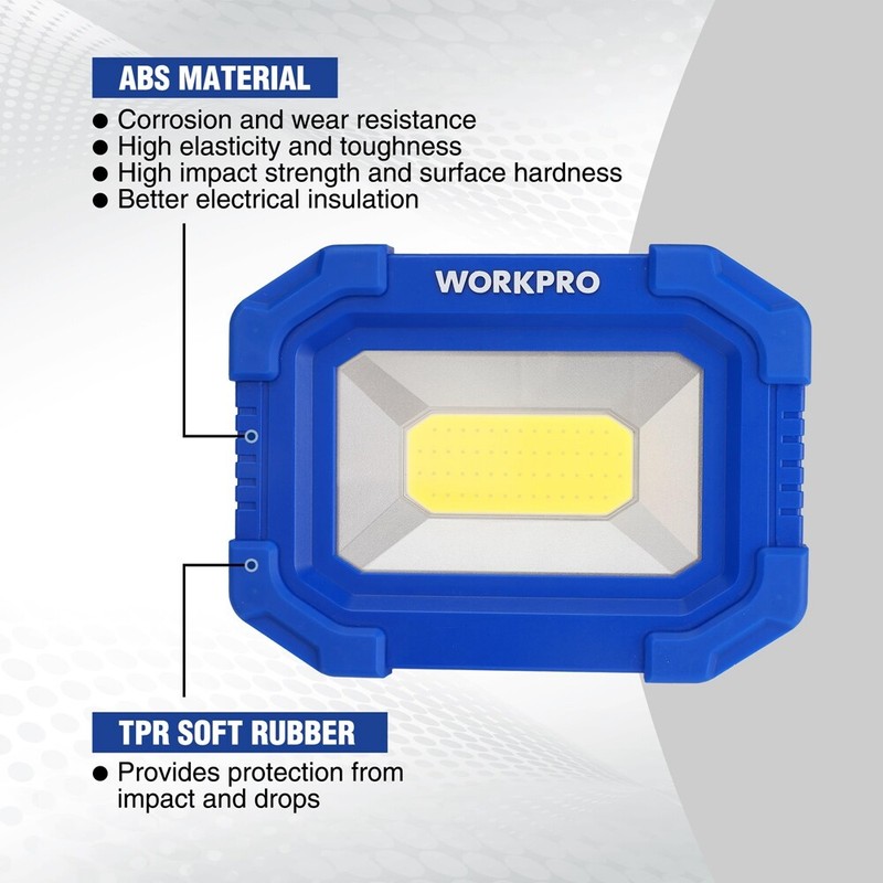 WORKPRO 2Pack Rechargeable 2000LM LED Work Light Magnetic Super Bright Worklight gallery