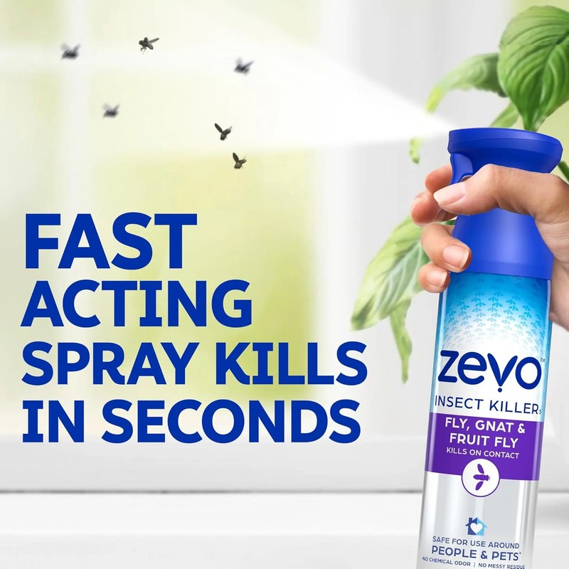 Zevo Flying Insect Killer Spray - Fruit Fly, Gnat, Fly & Mosquito Bug Spray for gallery