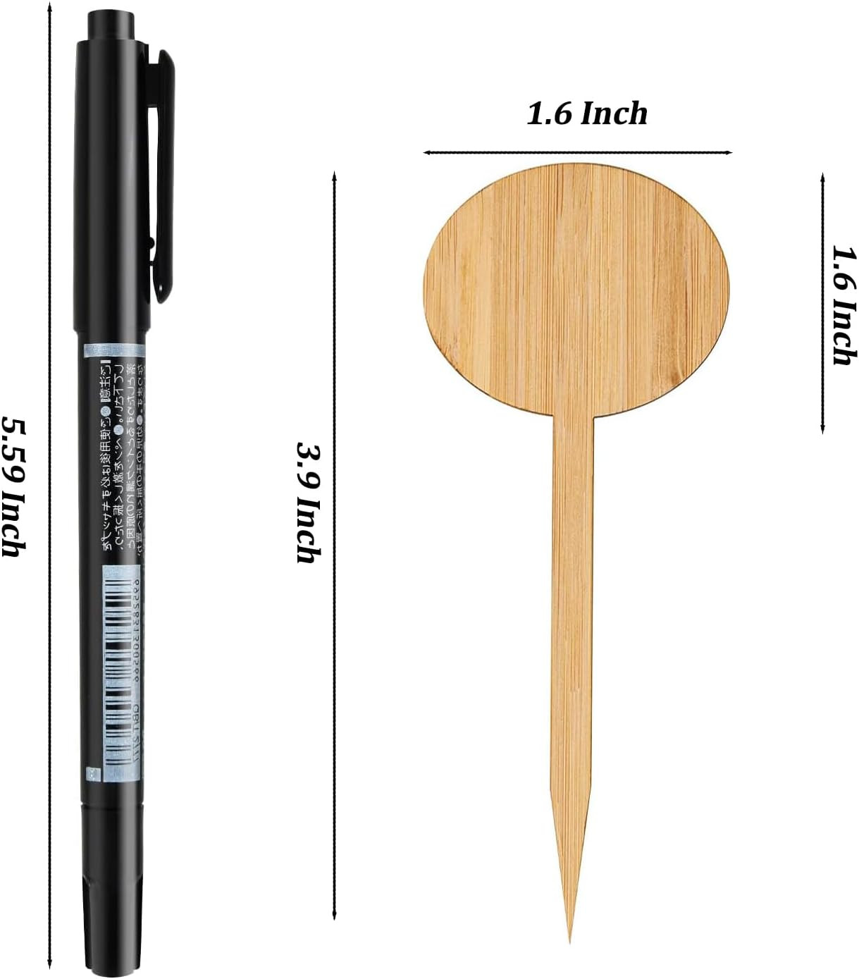 75 Pack Bamboo T-Type Plant Labels with A Marker Pen Garden Markers Sign Plant gallery