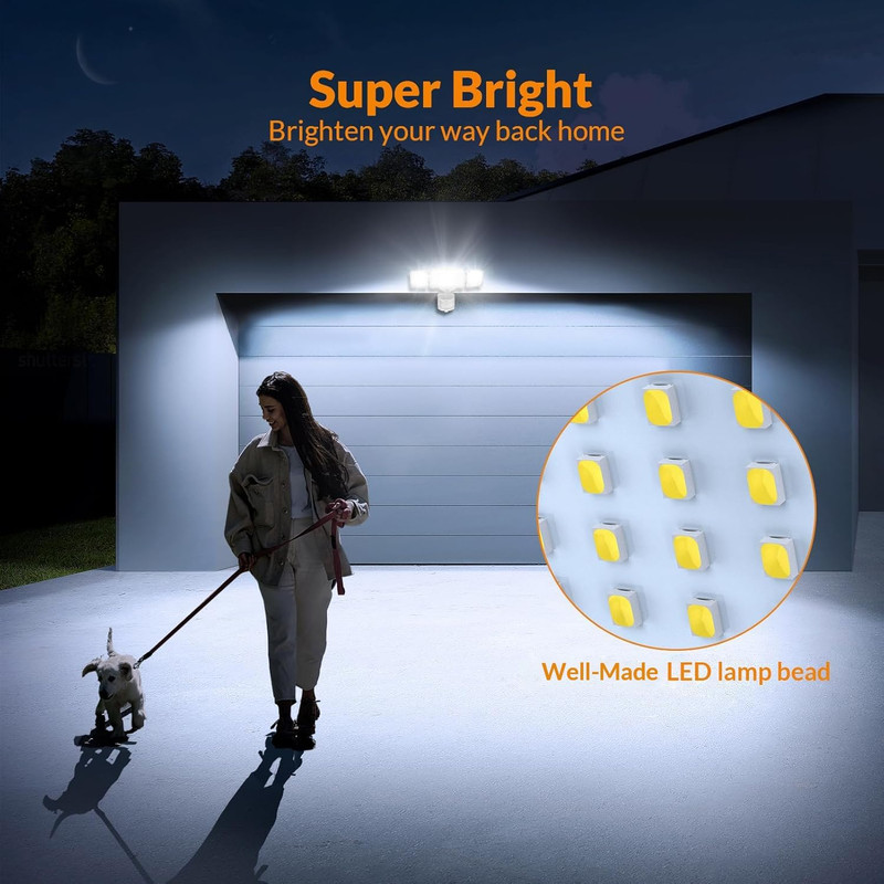 1600LM LED Solar Security Lights Motion Outdoor, Motion Sensor Light, 5500K Whit gallery