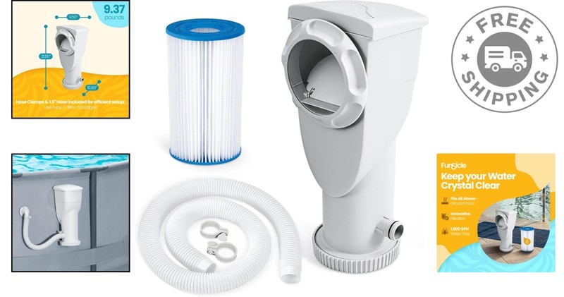 SkimmerPlus 2-in-1 Filter Pump System - Maintain Your Above-Ground Pool Easily gallery