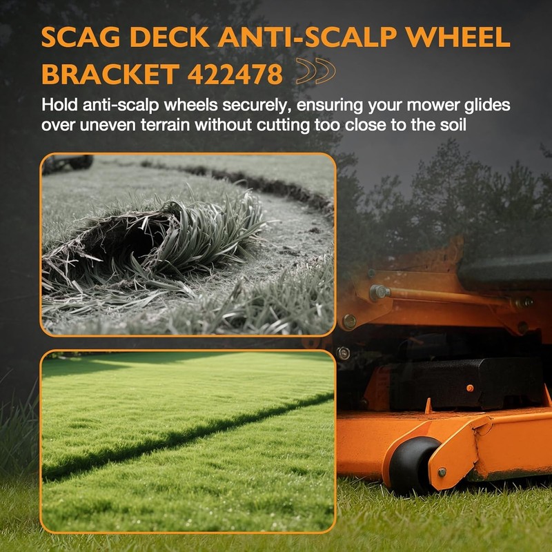 4X Deck Anti Scalp Wheel Rollers & Brackets For Scag Mower 42" 48" 52" 61" Deck gallery