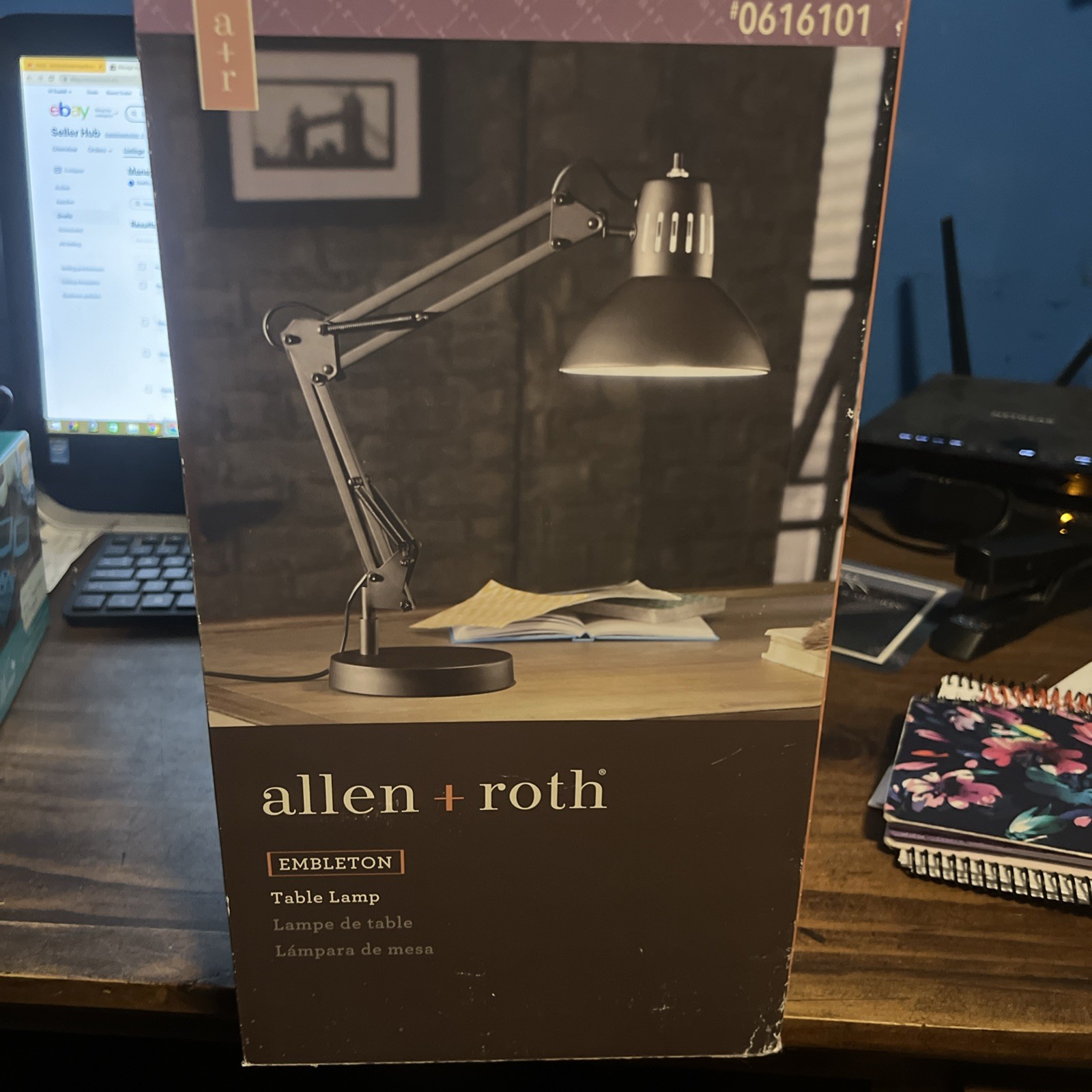 Allen & Roth Embleton 26-in Adjustable Bronze Finish Standard Desk Lamp NEW gallery