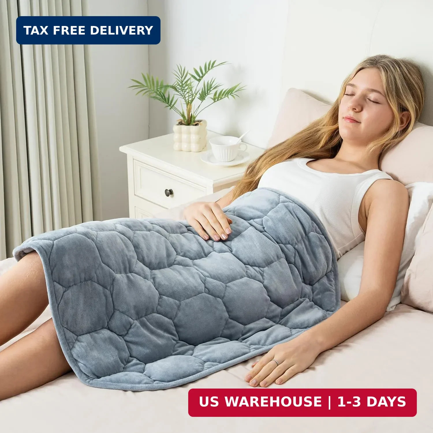 Wemore Weighted Lap Blanket 7lbs for Adults, Small Weighted Blanket Throw for Tr gallery