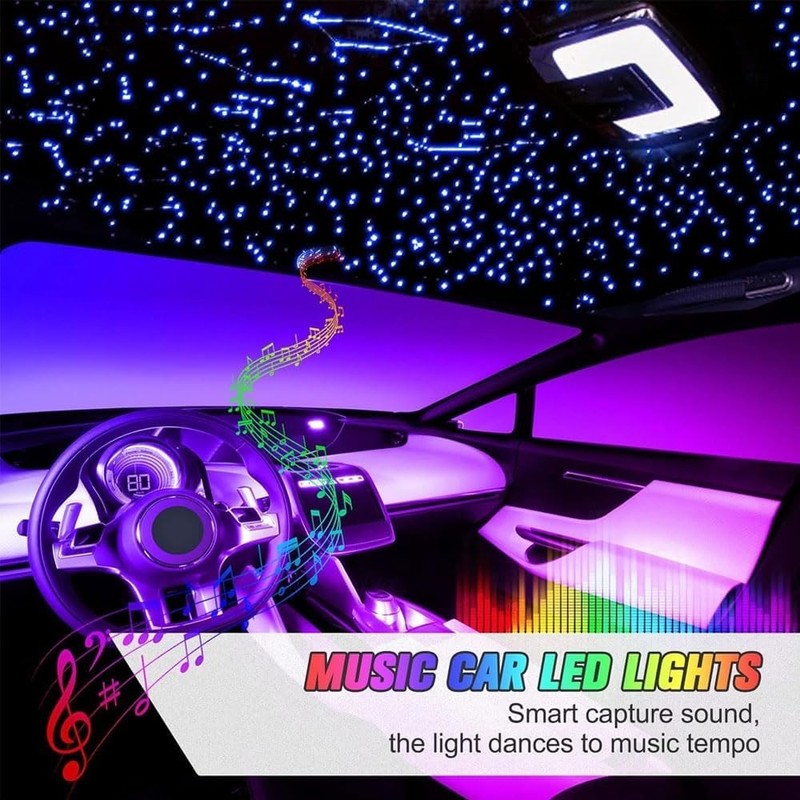 Twinkle Starlight Headliner Light,32W 1000pcs 13.1ft LED Star Ceiling Fiber O... gallery