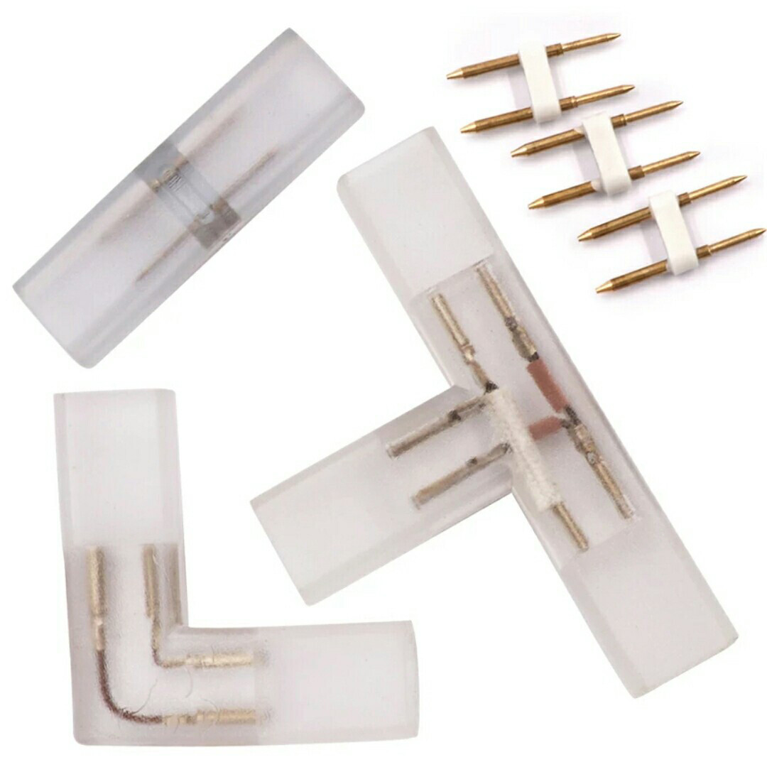 L / I / T Shape LED Connectors with 2-Pins for 8*17mm LED Neon Rope Light Strip gallery