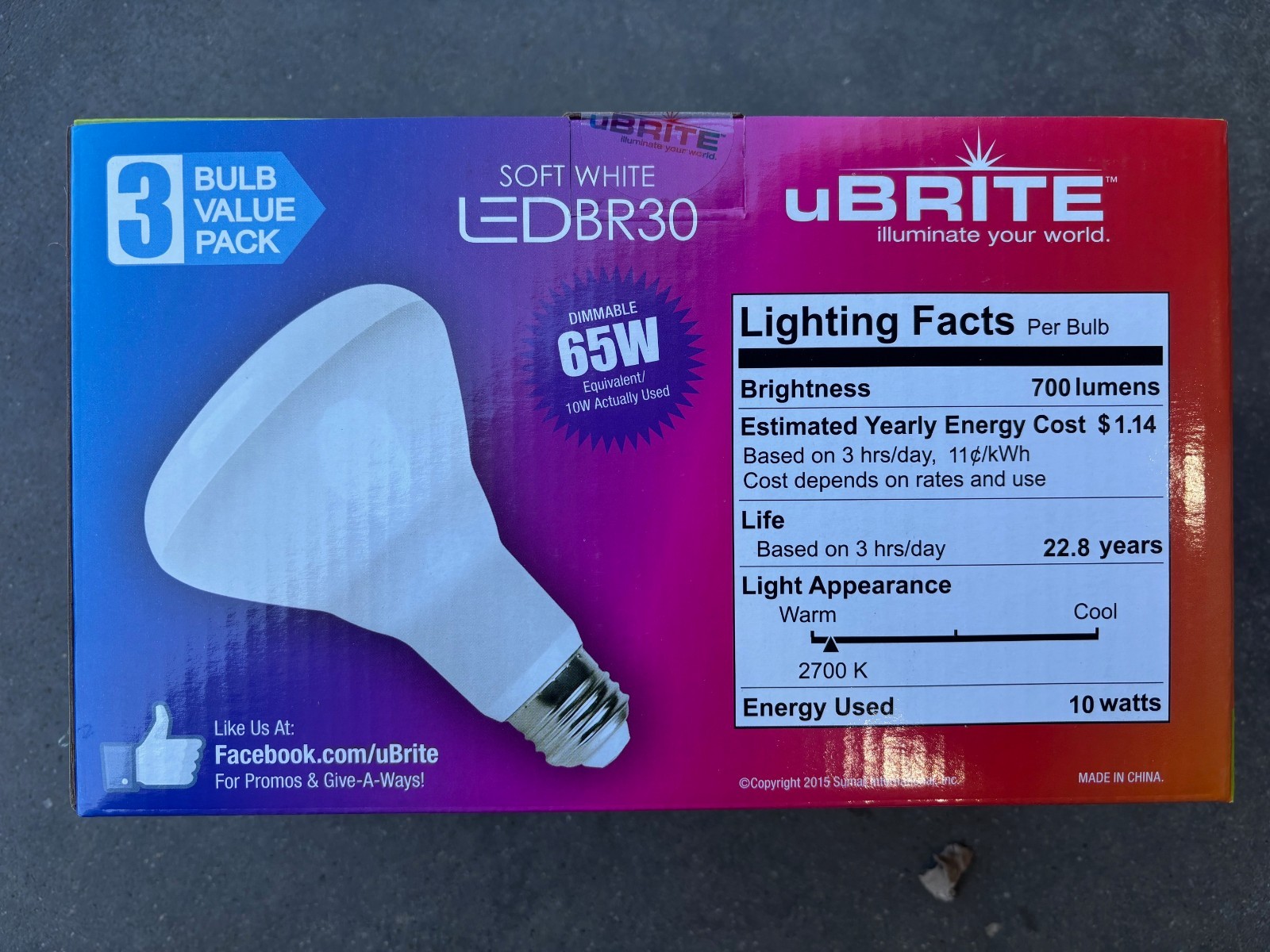 uBRITE LEDBR30 65W Dimmable Bulb 24 Bulbs 8 x 3pk gallery