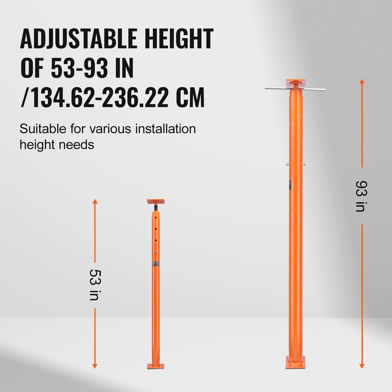 VEVOR Adjustable Floor Jack Post House Floor Leveling Lift 53"-93" Height Range gallery