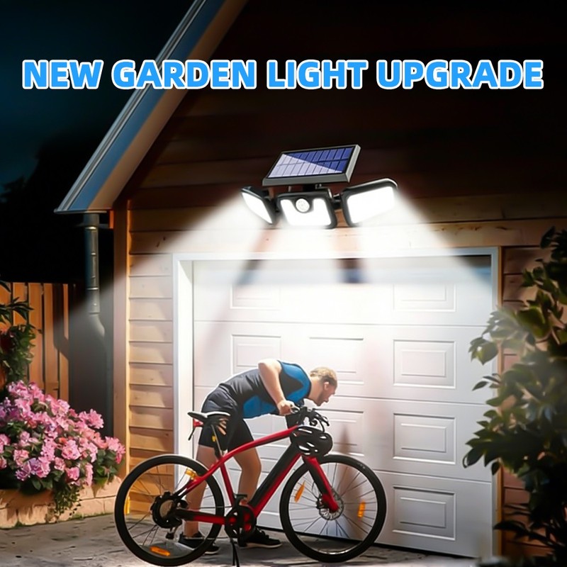 NEW 2 Pack LED Motion Sensor Solar Lights Outdoor IP65 Waterproof Security Lamp gallery