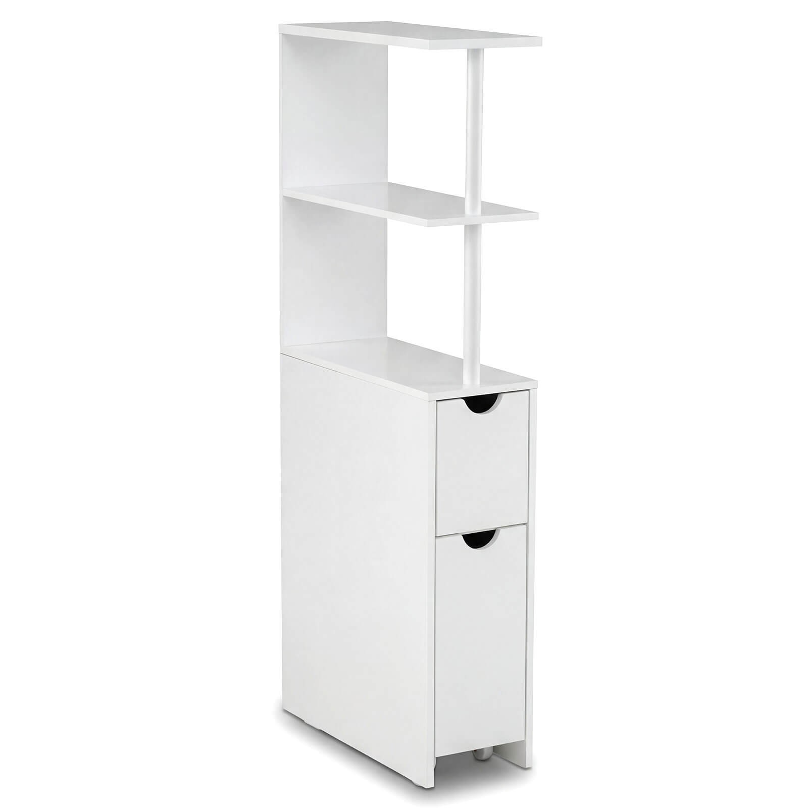 Slim Storage Cabinet w/Open Shelves Pull-out Drawer & Slide-out Cart for Kitchen gallery