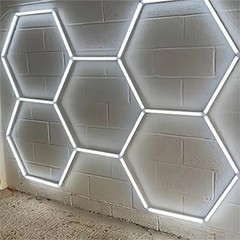 5 Grid LED Hexagonal Garage Light DIY Ceiling Light for Warehouse Workshops Gyms