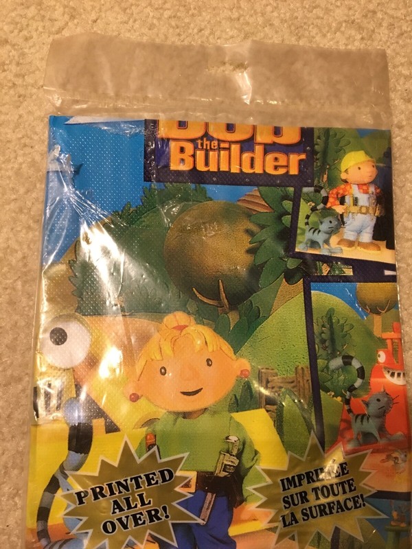 Bob the Builder Party Plastic Tablecover Printed All Over 54" x 84" Unique 17743 gallery