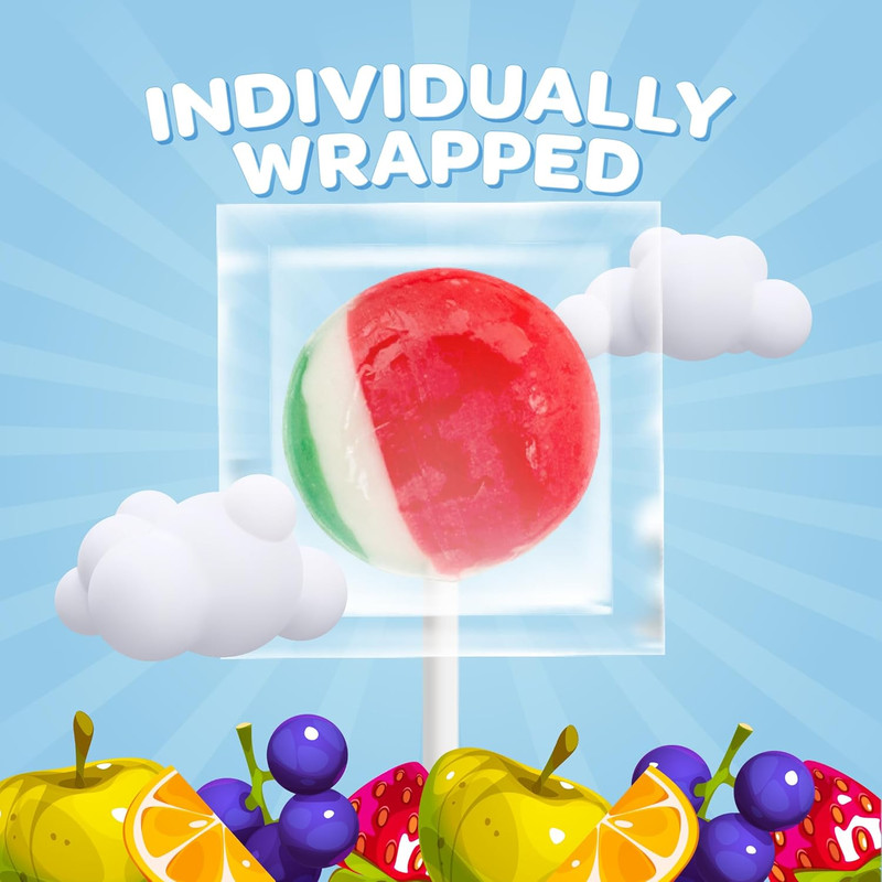 Fruit Lollipops - 2 Pound Bulk Pack (80 Count) - Assorted Fruit Flavored Hard Ca gallery