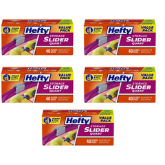 Hefty Slider Storage Bags, Quart Size, 4pk 5boxes (200 total)