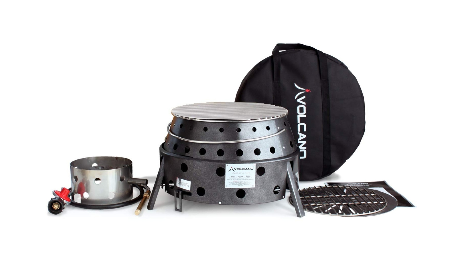 Volcano Grills 3 Grill/Stove Bundle Includes Lid and Cookbook, Grey gallery