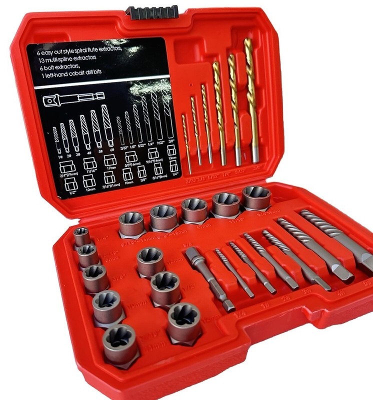 26pc Screws Bolt Extractor Set W/Reverse Drill Bit Kit Lug Nut Extraction EZ Out gallery