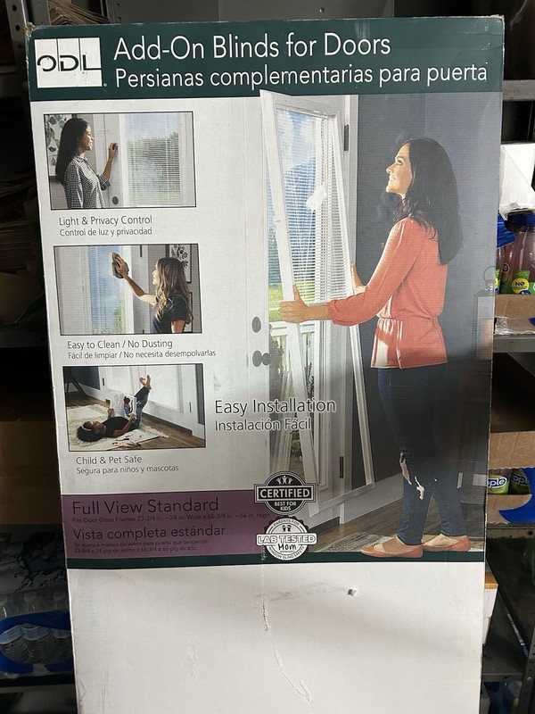 ODL Add-On Blinds for Doors Full View, Child & Pet Safe, White 24x65-3/4 in gallery