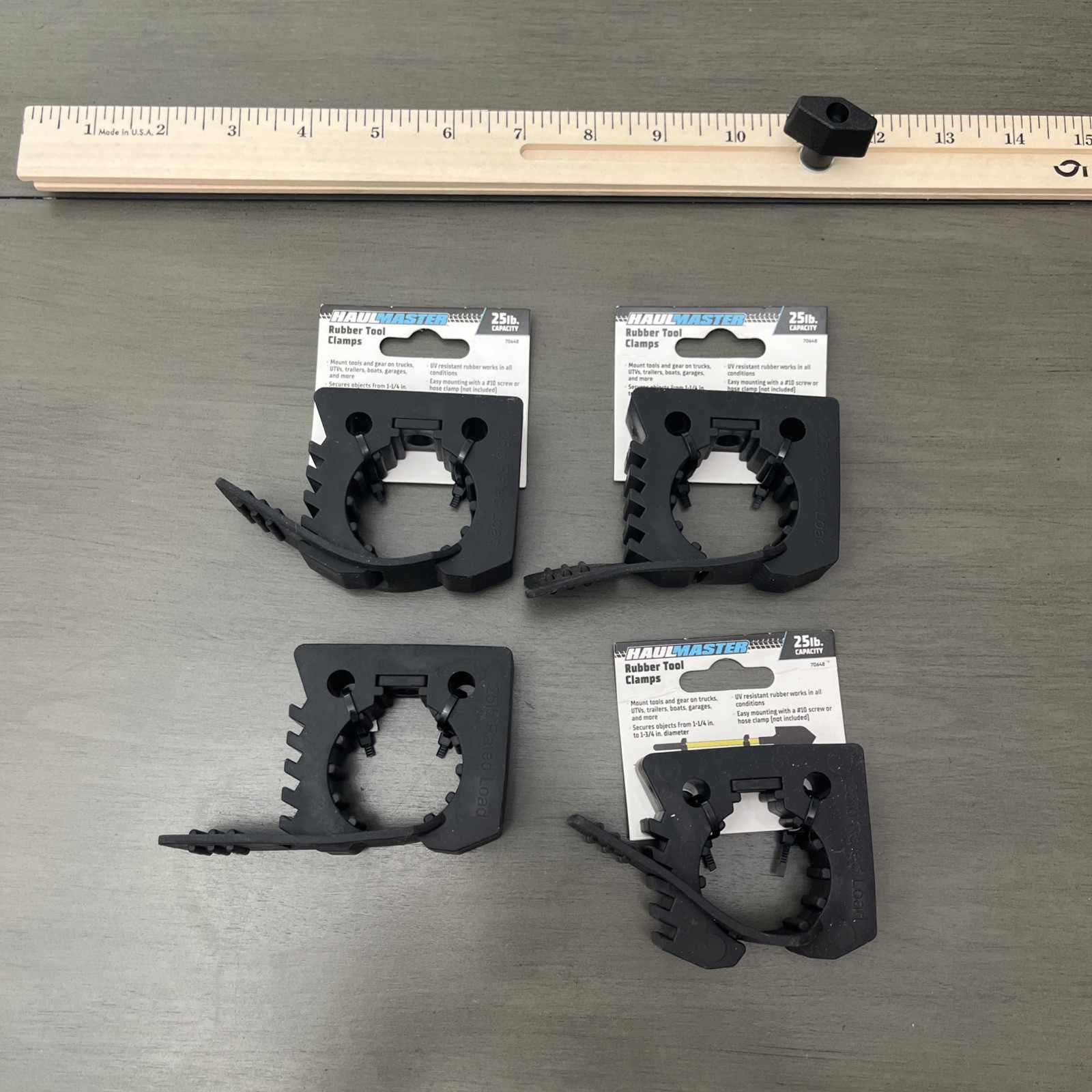 HAUL-MASTER™ Vehicle Mount Rubber Tool Clamp – Secure Tools Anywhere, 4-PACK gallery