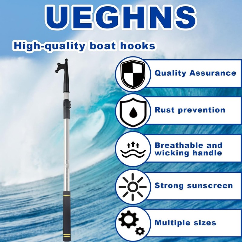 Telescoping Boat Hook Pole for Docking, 4.8ft Boat Hook long handle heavy... gallery