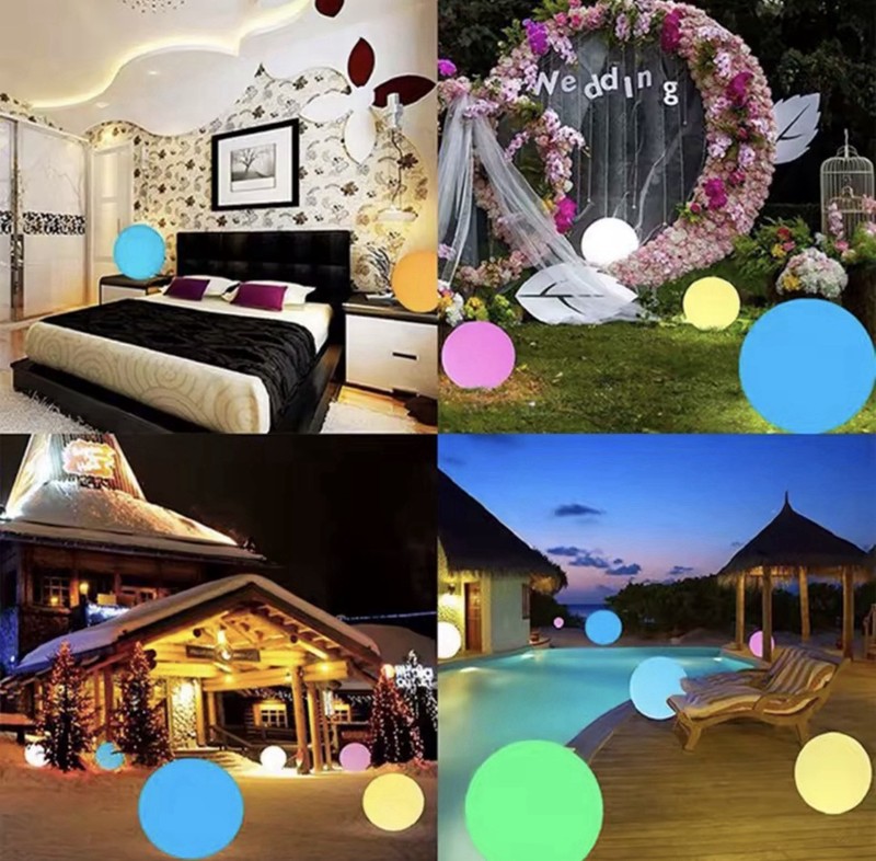 6 PACK LED Inflatable Pool Floating Balls Glow Waterproof Beach Party Lights gallery