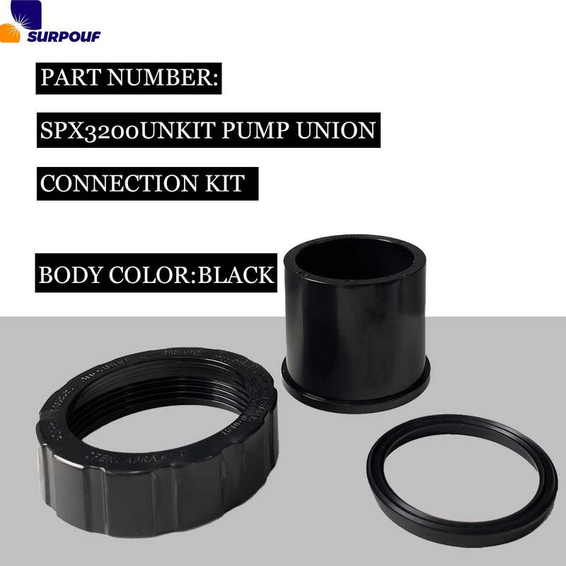 SURPOUF 2 Pack SPX3200UNKIT Compatible with Hayward Union Connector Black gallery