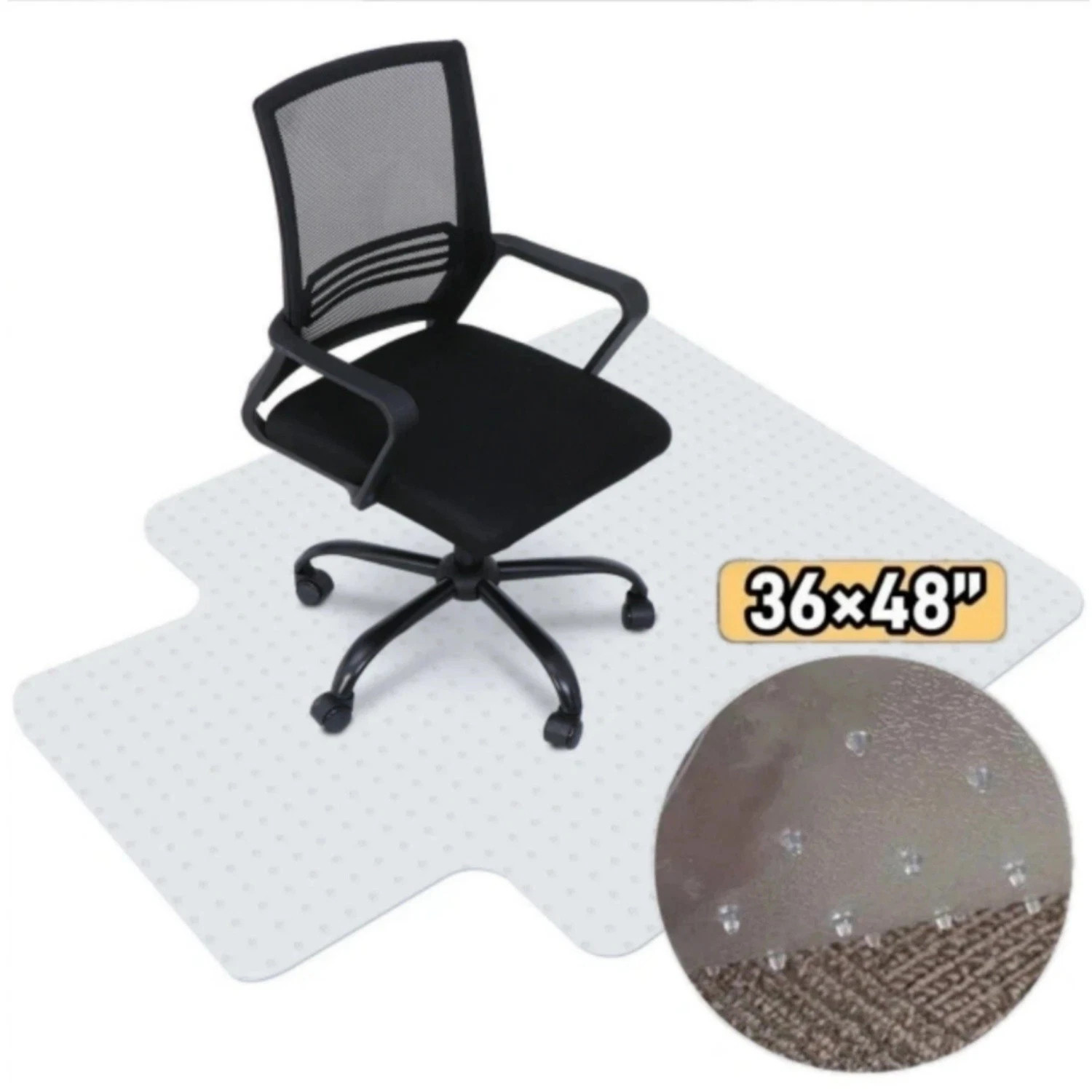 36"x48" Office Chair Mat Computer Desk Chair Mat for Carpet Floor w/Extended Lip gallery