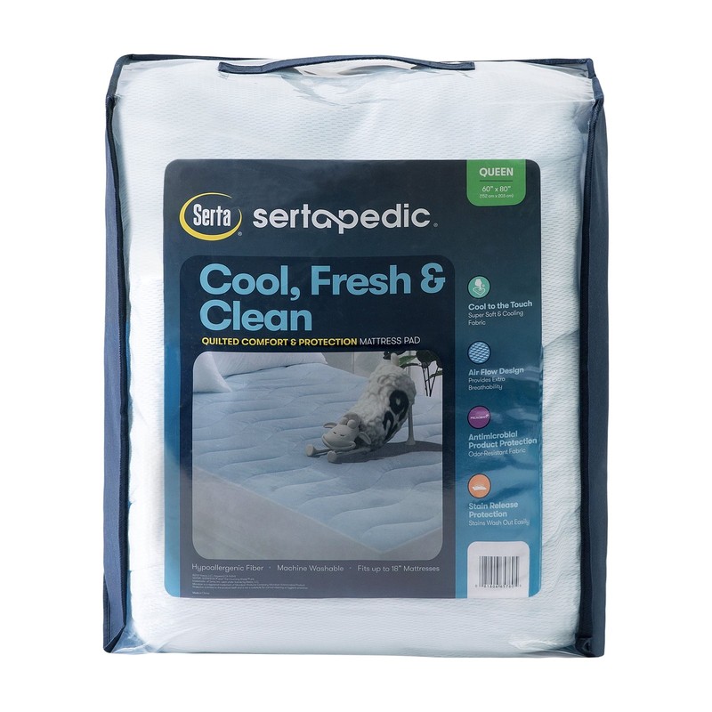 Sertapedic Cool, Fresh & Clean Quilted Comfort Mattress Pad, Queen gallery