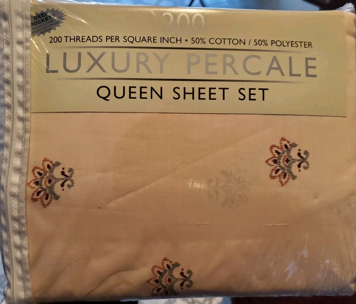 BRAND NEW Luxury Percale Queen Sheet Set Standard & Deep Mattress 200 Thread gallery