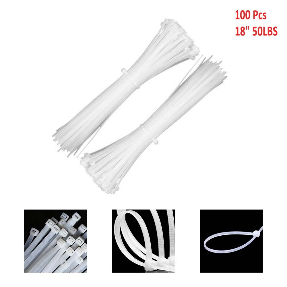 100pcs Cable Ties 18" Nylon Heavy Duty Self-Locking Wrap Wire Zip UV Resistant gallery