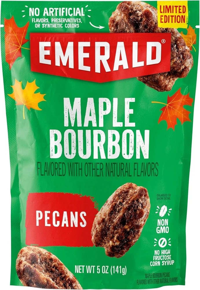 Emerald 5 oz. MAPLE BOURBON Flavored PECANS Salad Topper Limited Edition BB 9/26