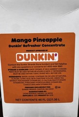 Dunkin Mango Pineapple Refresher Concentrate 46oz