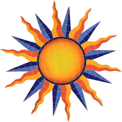 Sun Medallion Mosaic Tile for Swimming Pool Bath Shower Wall Patio Deck Walk Art gallery