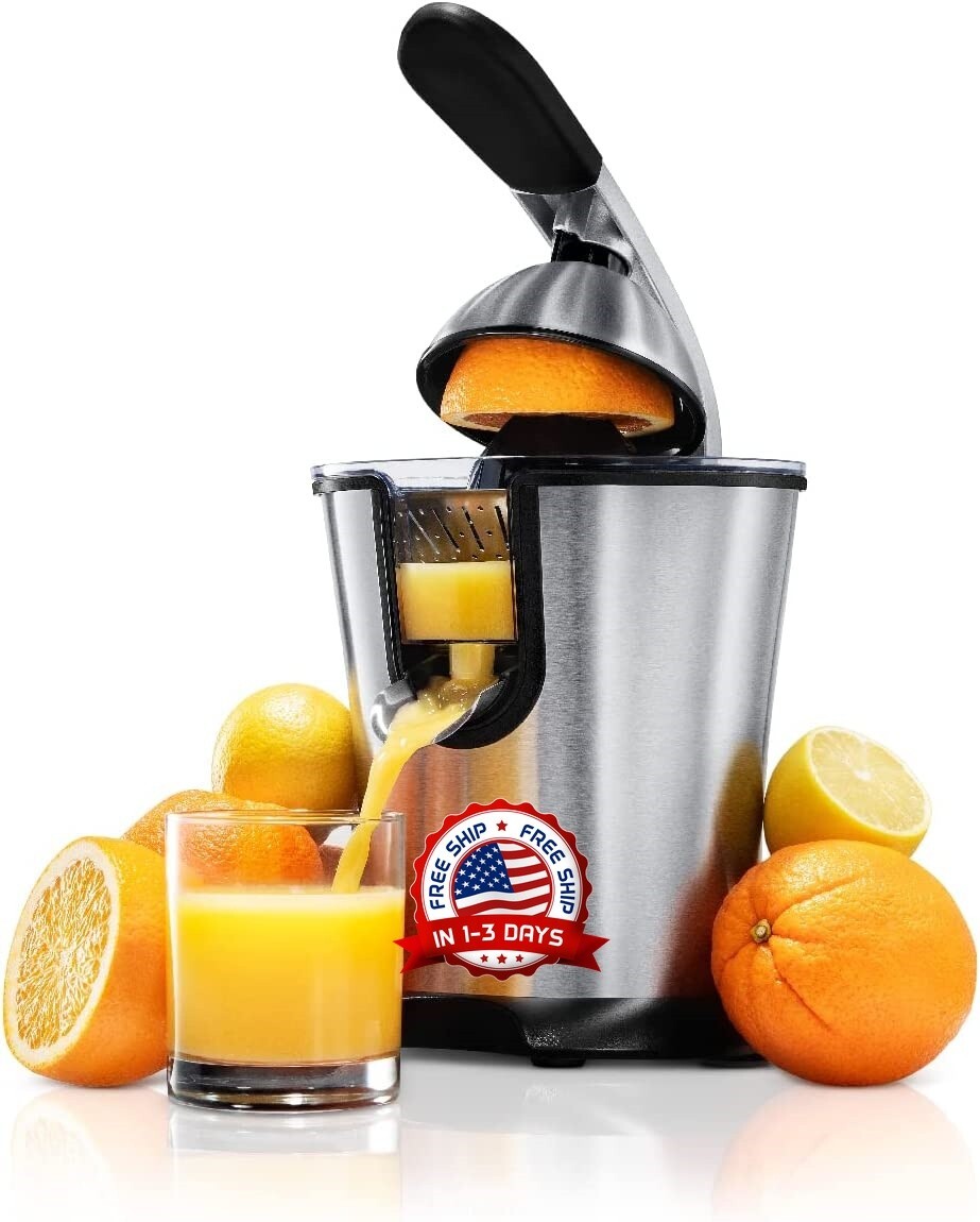 Exprimidor Electrico de Jugos Naranja Limon Extractor de Zumos Acero inoxidables gallery