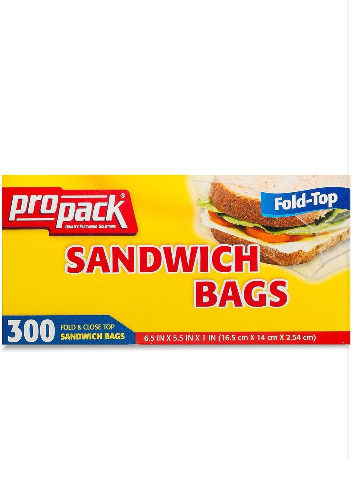 PROPACK Disposable Plastic Sandwich Bags with Fold Close Top 900 BAGS ,... gallery