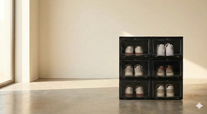 [6/12/24] Pack Stackable Shoe Storage Boxes – Extra Large Clear Sneaker Display gallery