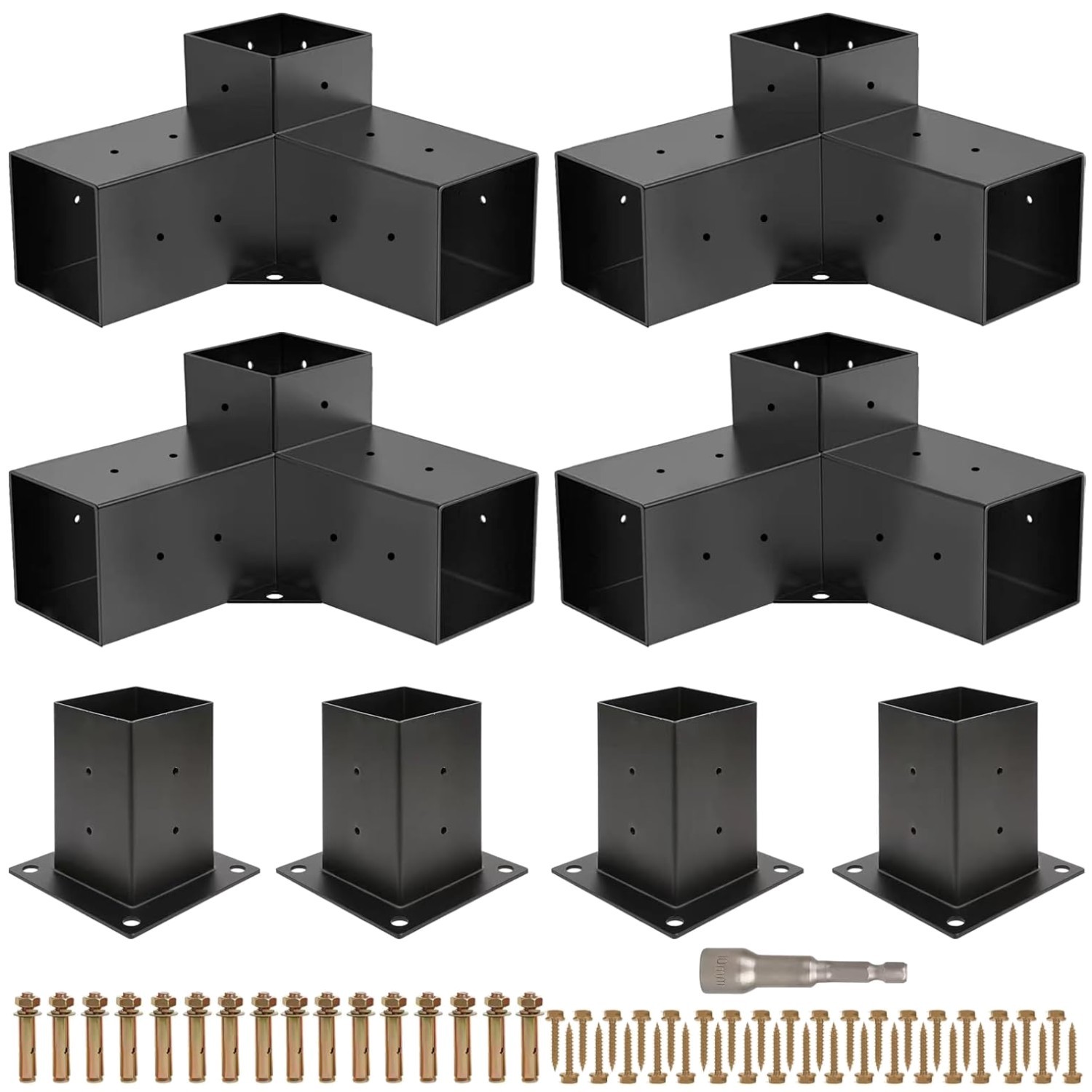 Wooden Beams Post Base Kit - High-Quality Pergola Brackets gallery