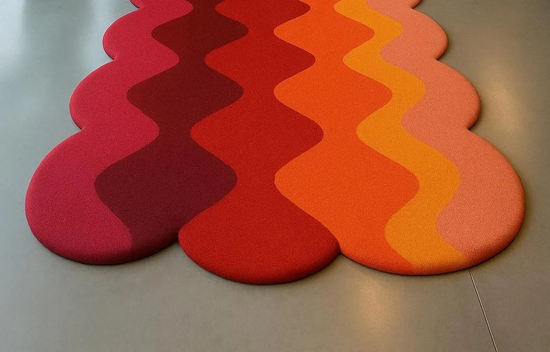 Sunset Gradient Wool Runner Rug | Modern Wavy Hallway Carpet gallery