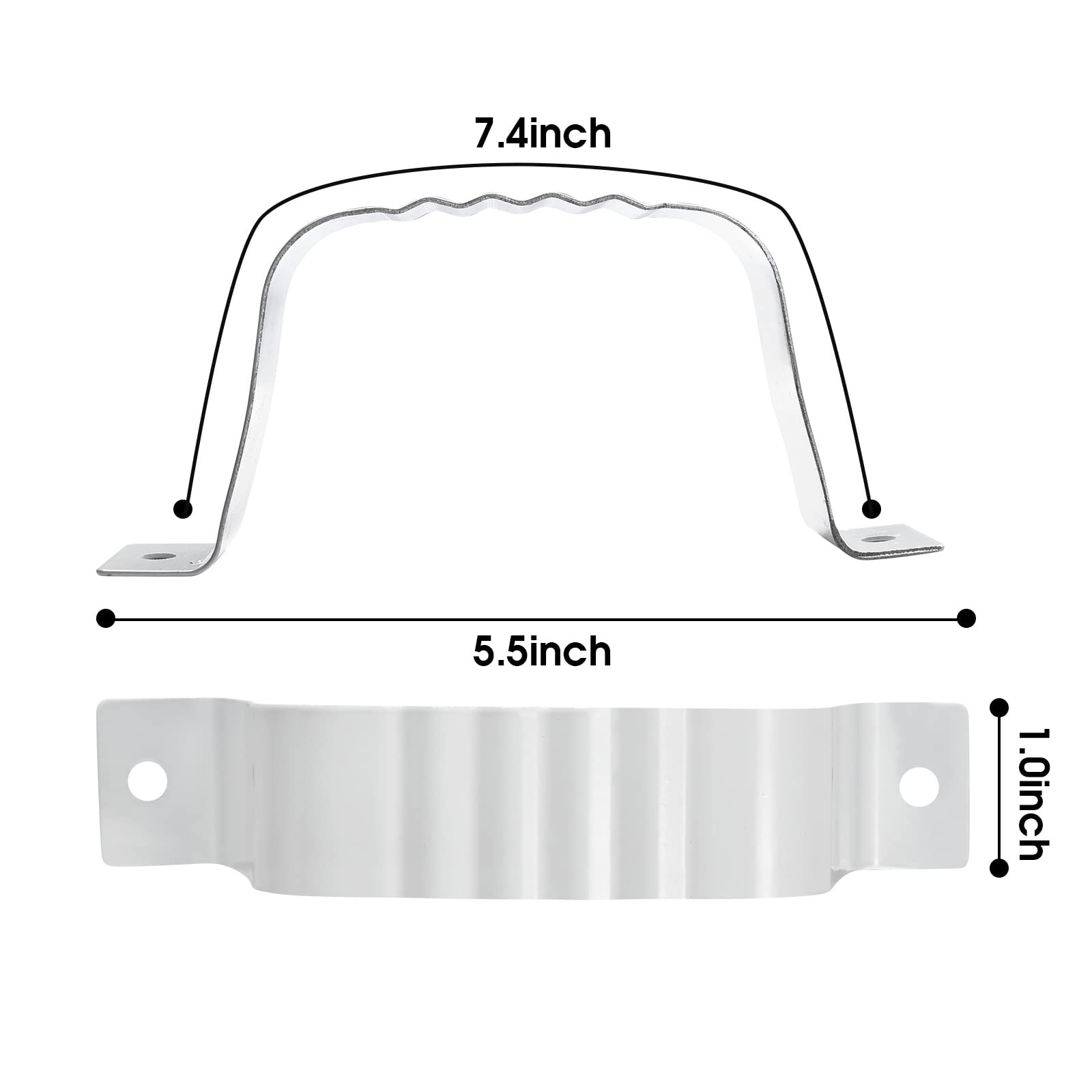 VYH Downspout Adapter Gutter Strap 2x3 Leader 2"x3", white gallery