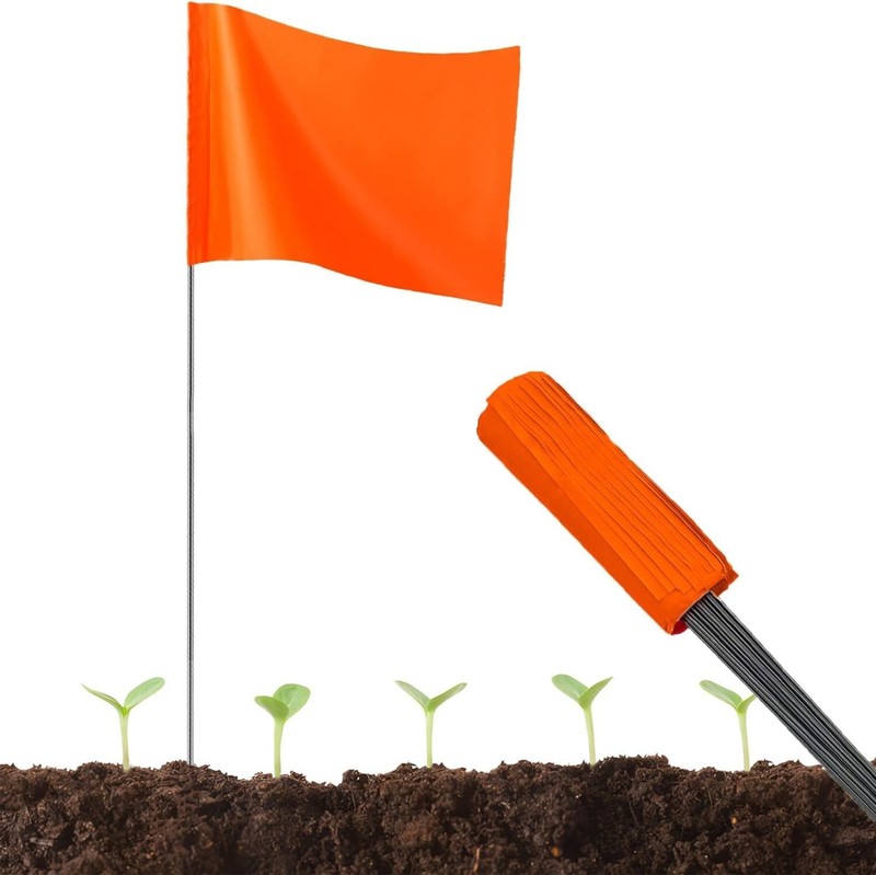 Marking Flags 50 count - 15X4X5 Inch Color Flags for Lawn, Survey, Irrigation gallery