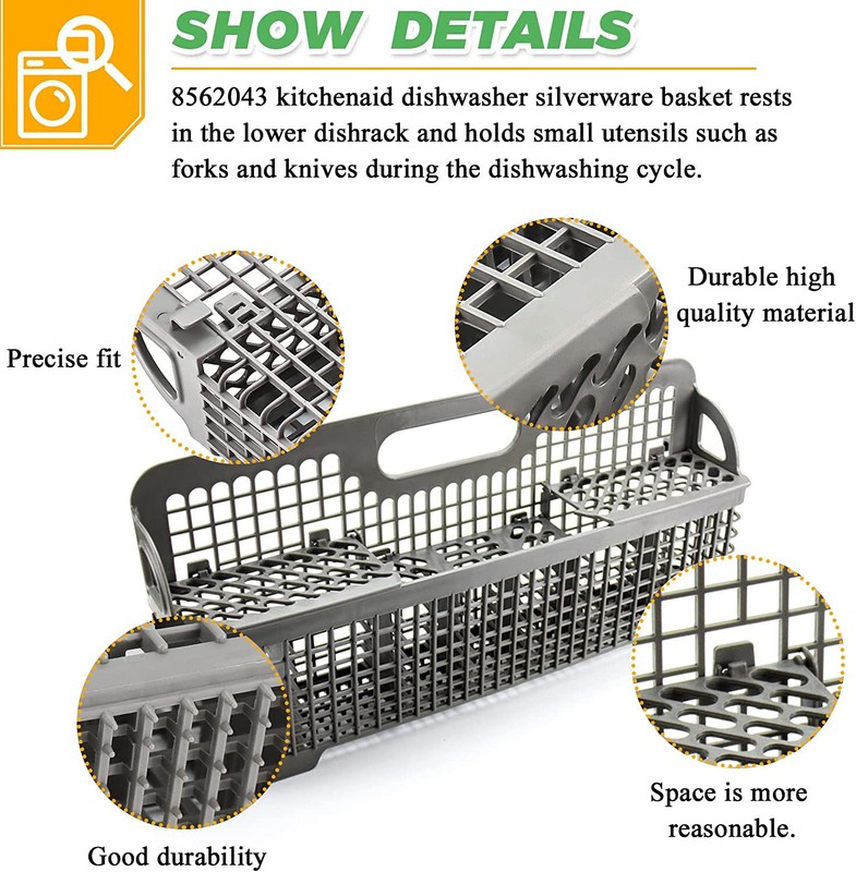 Whirlpool WP8531233 KitchenAid Dishwasher Silverware Basket Replaces 8562043 gallery