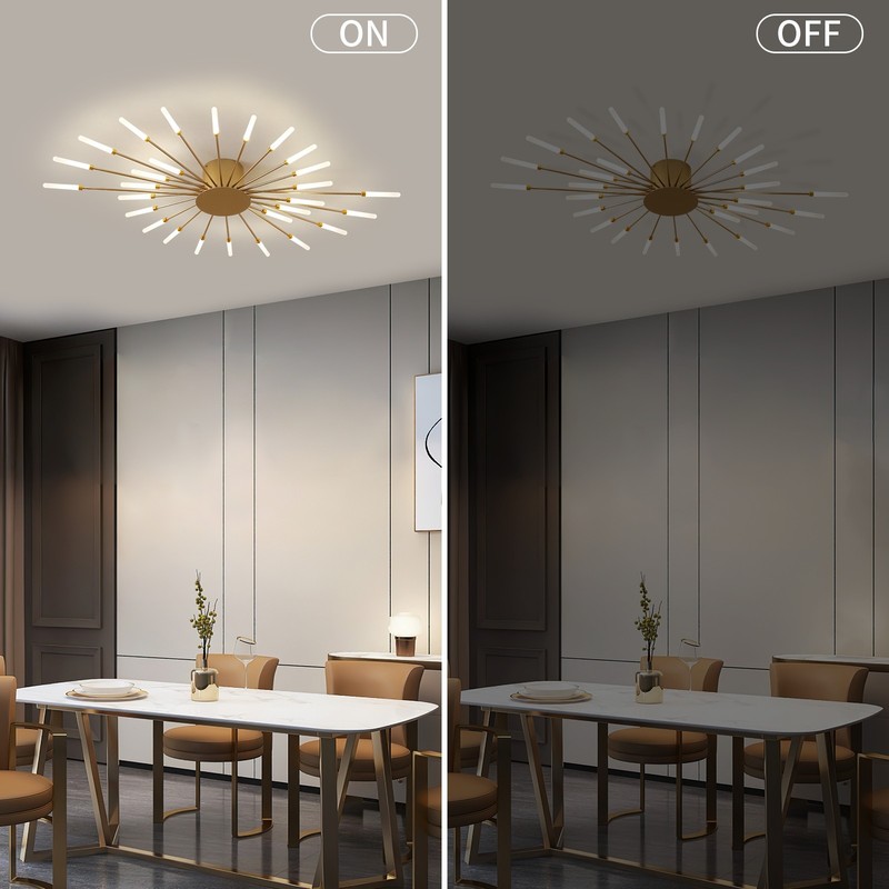 28-Light Flower LED Ceiling Light, Modern Dimmable Flush Mount with APP Remote gallery