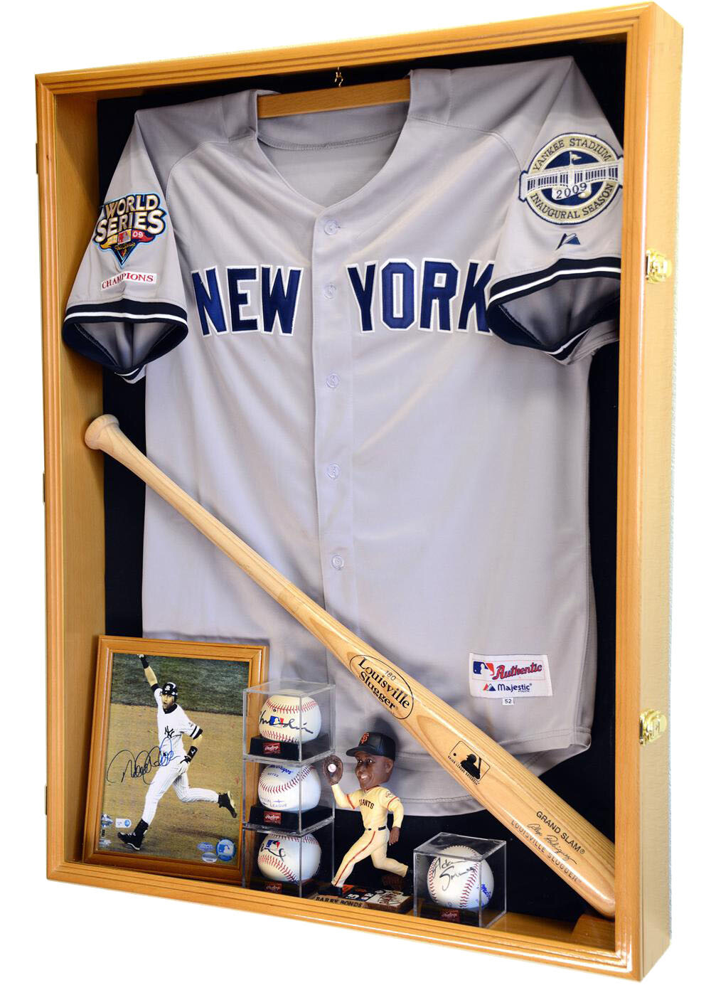 Deep Sports Jersey Shadow Box Display Case Cabinet Baseball Bat Balls Trophies gallery